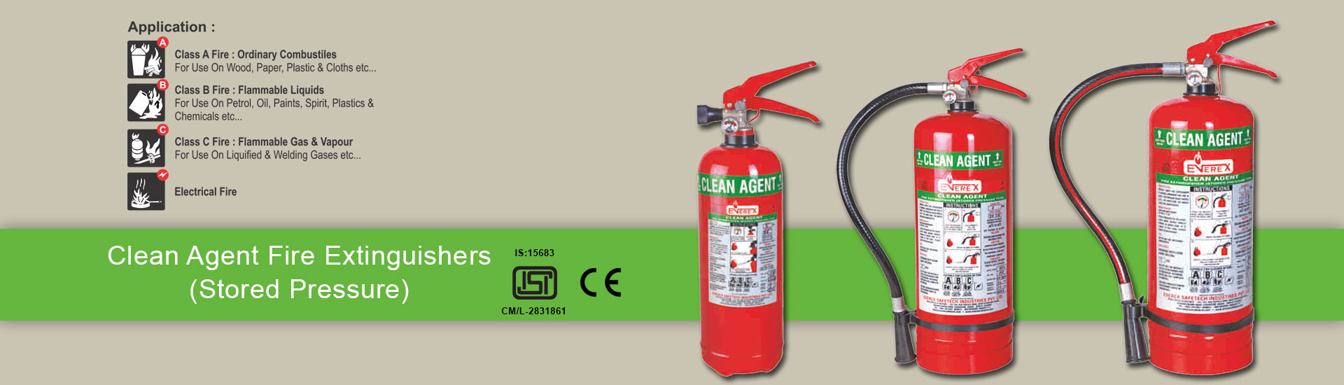 Clean agent fire extinguishers